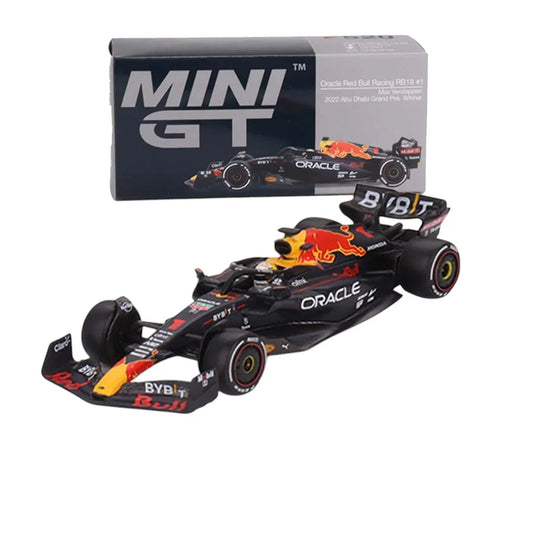 MINI GT Oracle Red Bull Racing RB18 #1 Max Verstappen 2022 Abu Dhabi Grand Prix Winner - Jaiman Toys