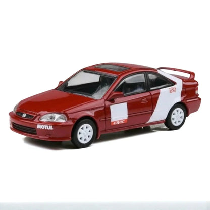 PARA64 1:64 1999 Honda Civic Si EM1 – Kanjo Livery Red with White Stripes | Premium Diecast Model Car