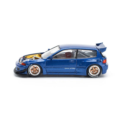 PARA64 POP Race 1:64 Pandem EG6 Metallic Blue – Diecast Model Car with Open Hood