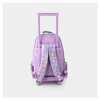 Smiggle Butterfly 18-Inch Light-Up Trolley Backpack for Kids – Colorful Wheeled School Bag with Extendable Handle