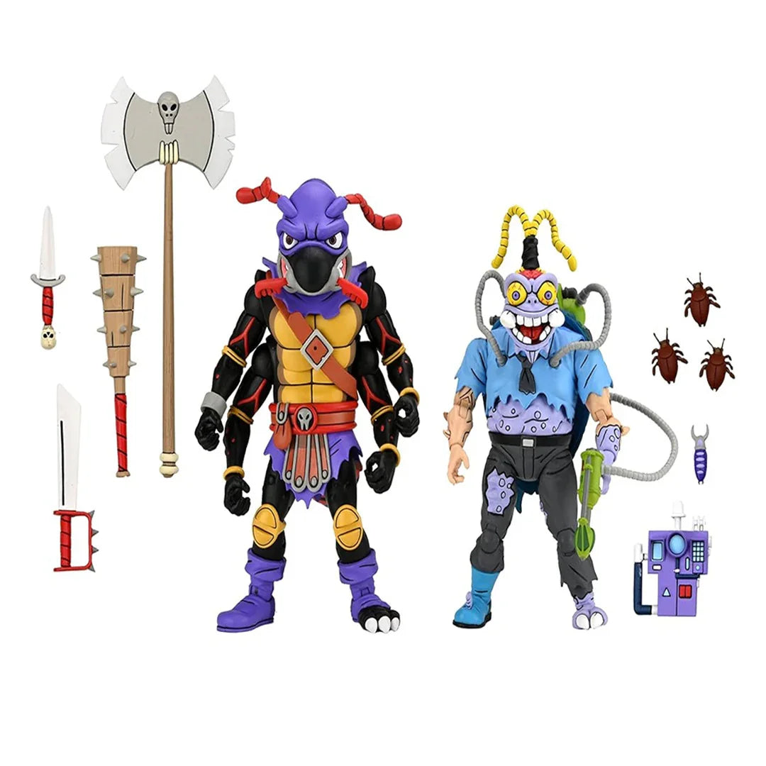 NECA Teenage Mutant Ninja Turtles Cartoon Antrax & Scumbug 2-Pack 7-Inch Action Figures - Jaiman Toys