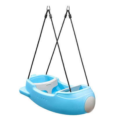 Step2 Rocket Double Swing – Blue, Two-Seater Outdoor Swing with Safety Belts - Jaiman Toys
