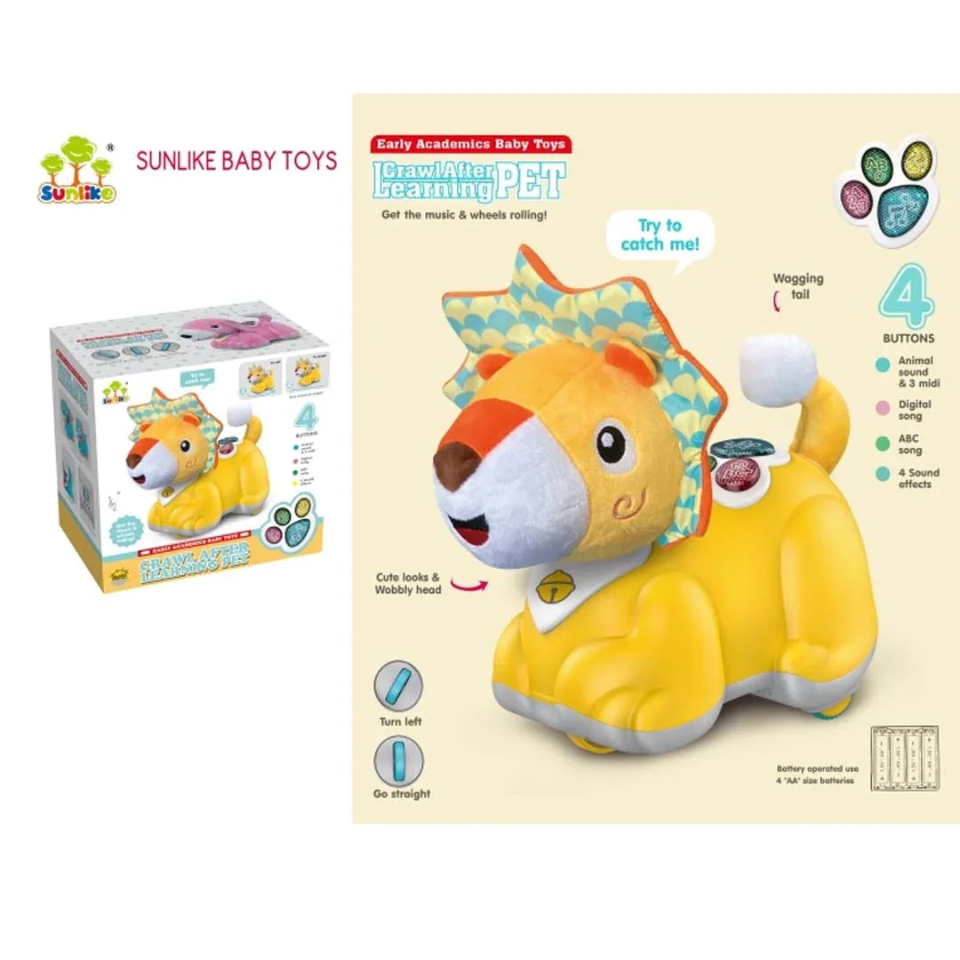 Crawl & Learn Baby Infant Toy – Animal Buddy with ABC Songs, 3 Fun Melodies, 4 Sound Effects & Animal Sounds for Early Learning Fun! - Jaiman Toys