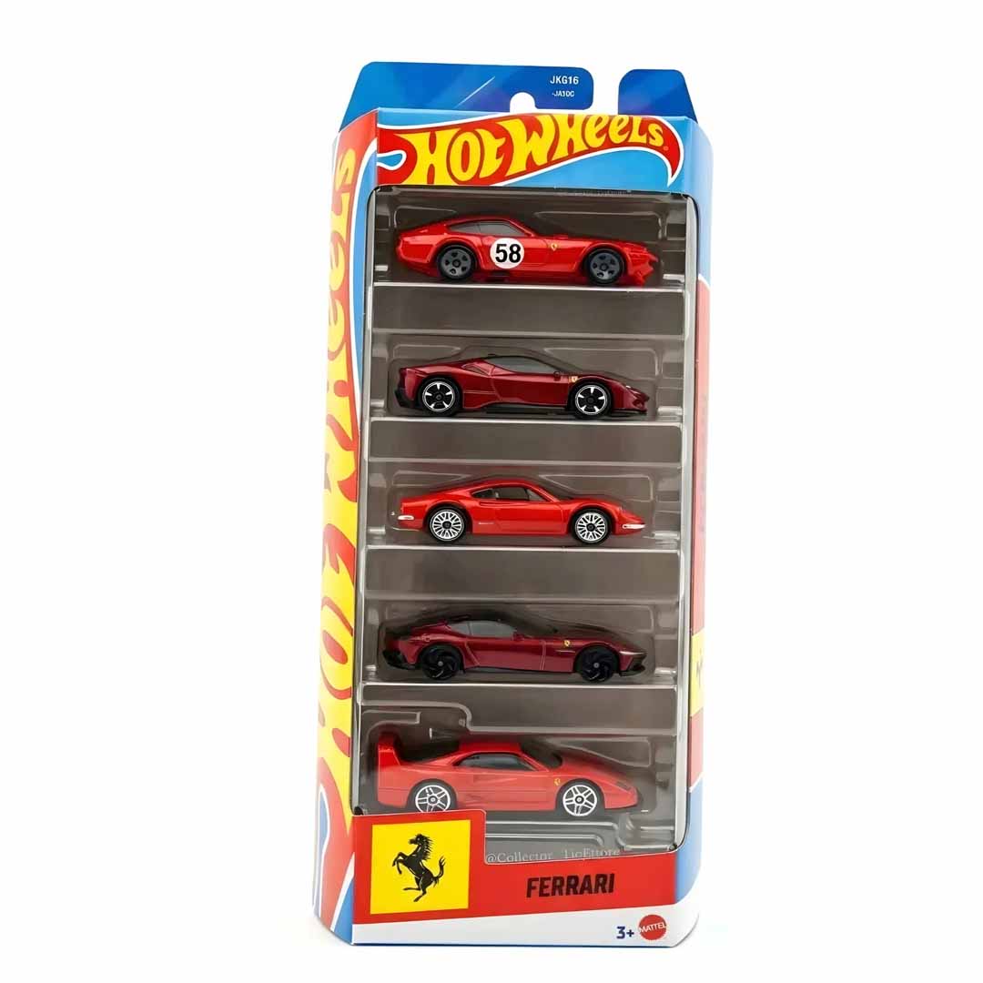 Hot Wheels Ferrari 5-Car Gift Pack – 1:64 Scale Die-Cast Ferrari Collection