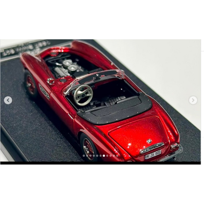 GFCC1:64 BMW 507 Convertible Red Die-Cast Model Car | Premium Classic Roadster Collectible with Display Case & Removable Hardtop