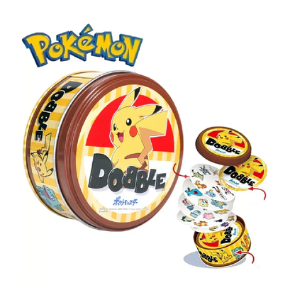 DOBBLE Pokemon Spot It Games - Card Game! 55 Cards, 5 Mini Games, 2-8 Players Quick 15-Min Play Time Age 6+