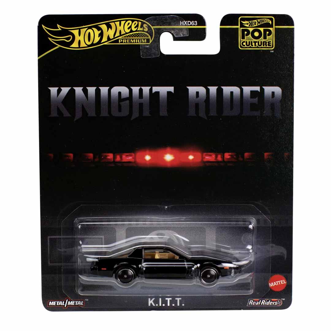(Creased Pack) Hot Wheels Premium 1:64 K.I.T.T. Knight Rider Diecast Car | Pop Culture Series Metal/Metal with Real Riders