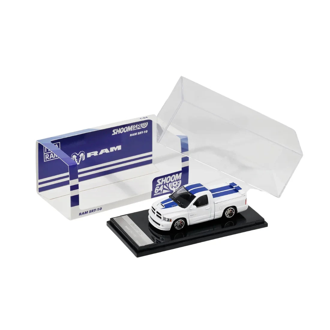 GCD Shoom64 Models 1:64 Dodge Ram SRT-10 Pickup Truck Diecast Model Car | White & Black Colour Variants