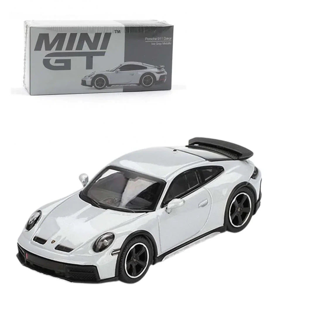 Mini GT 1:64 Porsche 911 Dakar – Ice Gray Metallic (LHD) Diecast Scale Model Car - Jaiman Toys