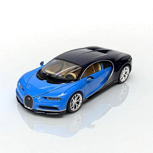 Welly 1:24 Bugatti Chiron Die-Cast Model – Blue | Openable Doors (24077) - Jaiman Toys