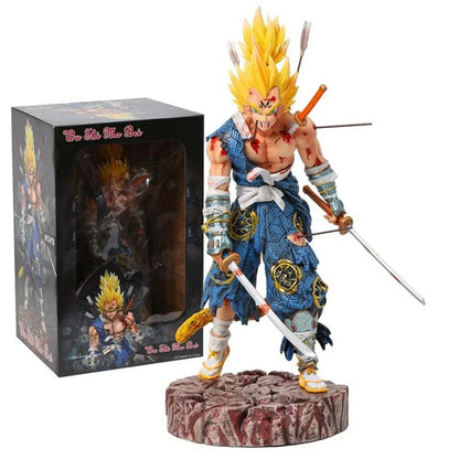 Samurai Majin Vegeta Super Saiyan Ultimate Action Figure – 30 cm Anime Warrior Statue Model with Swords & Battle Base – Collector's Edition Toy HW - Jaiman Toys
