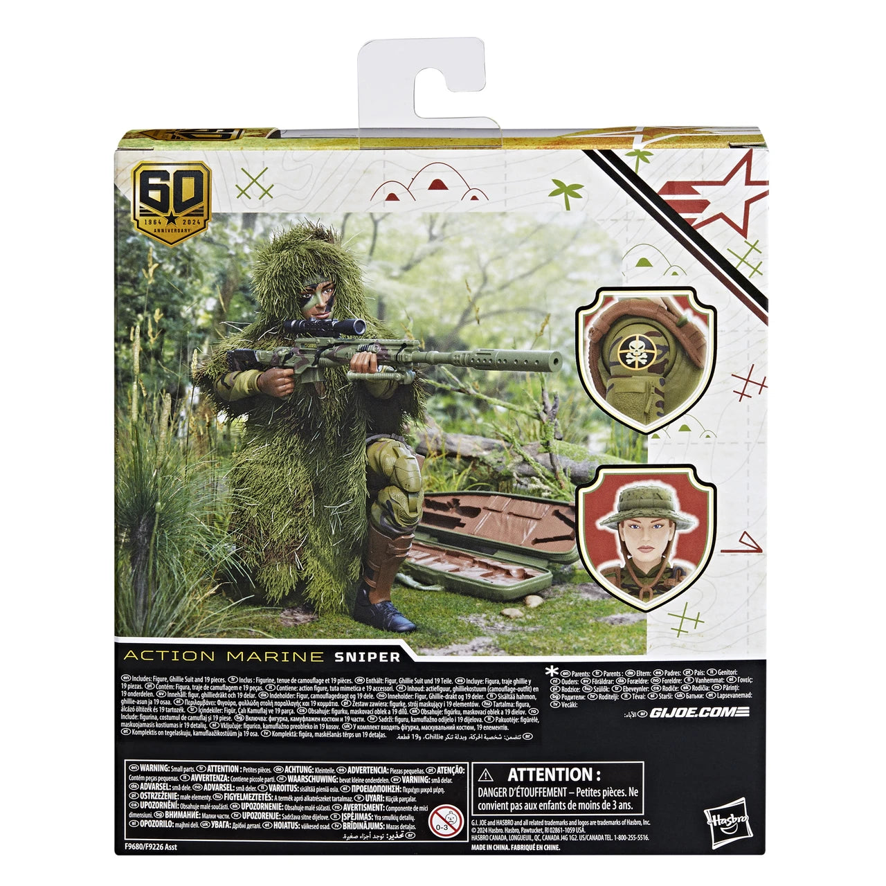 Hasbro G.I. Joe Classified Series Action Marine Sniper 6-Inch Action Figure with Ghillie Suit, Weapons, Accessories & Display Stand | Collectible Military Toy for Kids & Adult Collectors