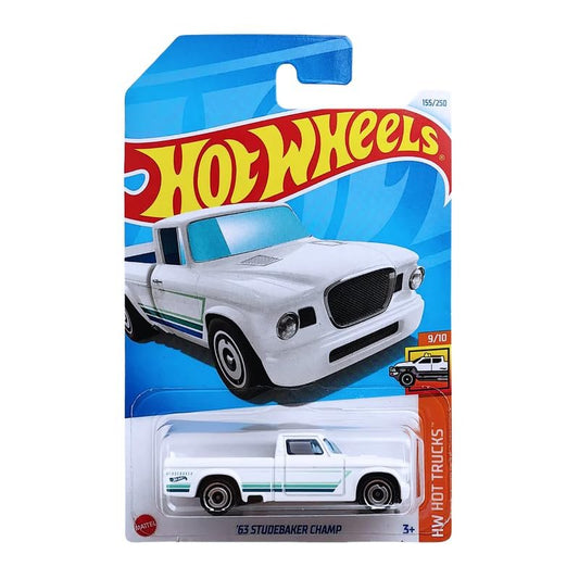 Hot Wheels 1:64 Scale 63 Studebaker Champ HW Hot Trucks for Ages 3 and Up (White)