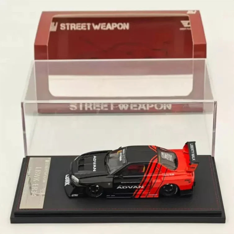 Street Weapon Nissan LB-ER34 Skyline by Liberty Walk ADVAN Diecast Car Model - Jaiman Toys