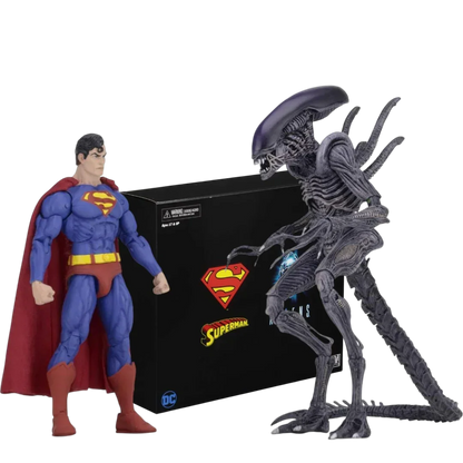 Superman vs Aliens Collector Action Figure Box Set | DC Comics × Aliens Crossover | Premium Collector Edition | Display Box | 17+ Collectible