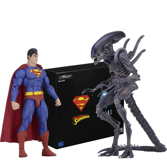 Superman vs Aliens Collector Action Figure Box Set | DC Comics × Aliens Crossover | Premium Collector Edition | Display Box | 17+ Collectible