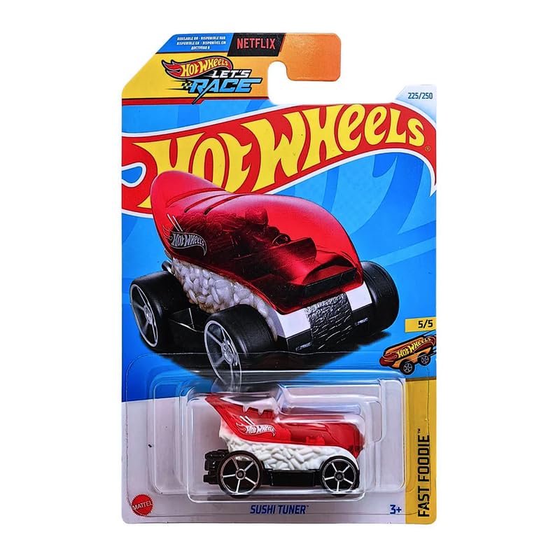 Hot Wheels Let's Race Netlix Sushi Tuner Fast Foodie for Ages 3 and Up (Red)