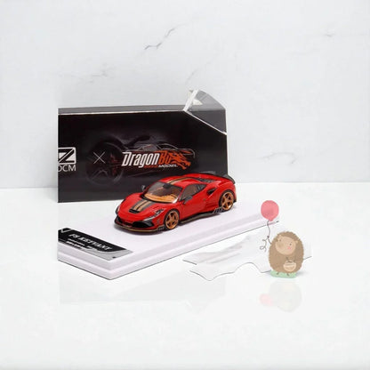 DCM & D.Bo Ferrari F8 Mansory Keyvany Red 1:64 scale car model - Jaiman Toys