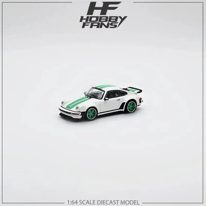 Hobby Fans 1/64 Scale Porsche 930 Singer Turbo Study White With Green Stripes Diecast Car Model - Jaiman Toys