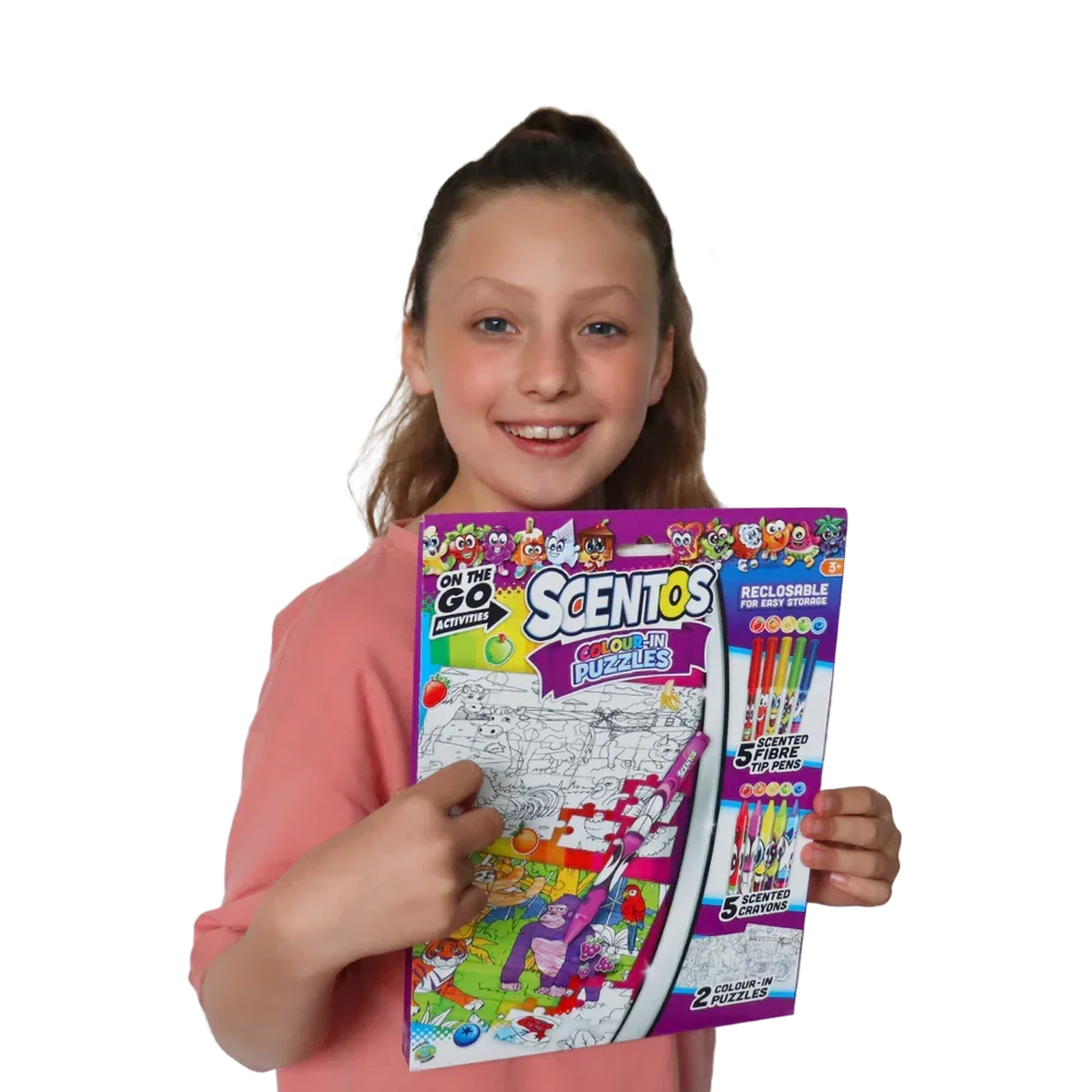 Scentos On The Go Colour In Puzzles Activity Set - Jaiman Toys