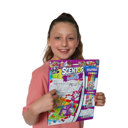 Scentos On The Go Colour In Puzzles Activity Set - Jaiman Toys
