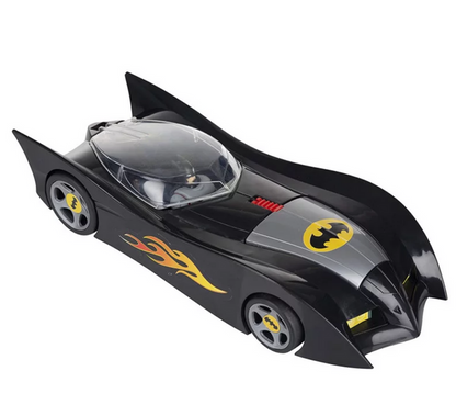 Funskool 1:12 Scale DC Classic Batmobile Collectible Toy Car with Manual Missile Launcher & Free 4-Inch Batman Action Figure for Kids Ages 4+ – Black