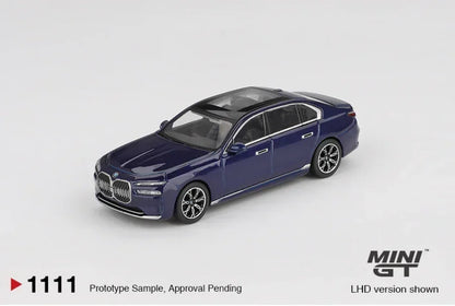 Mini GT 1:64 LB★WORKS Lamborghini Aventador Matte Black + BMW i7 xDrive60 Tanzanite Blue – Limited Edition Diecast Duo Set