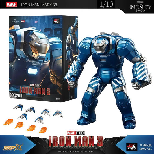 ZD Toys 1/10 Scale Iron Man Mark 38 (Igor) Action Figure with Interchangeable Hands Non Light-Up | Marvel Studios Iron Man 3 Collector Figure