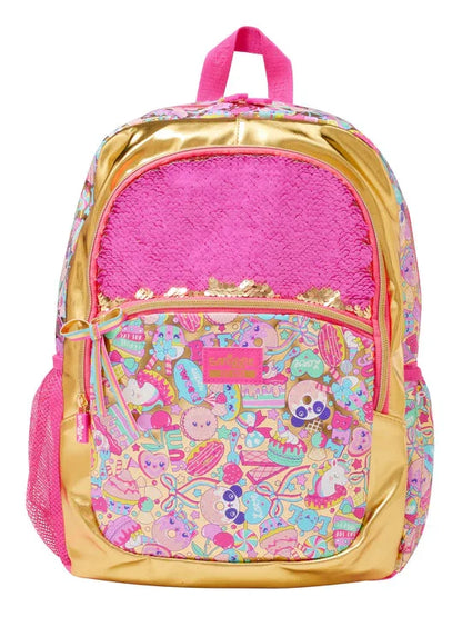 Smiggle School Bag : Gold Flip Sequin 20 Birthday Colorful & Stylish 16 Inch Backpack for Kids - Jaiman Toys