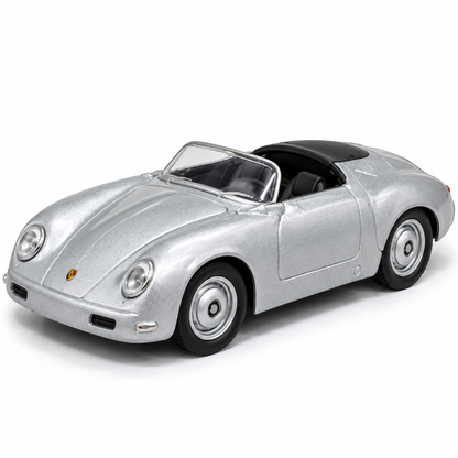 Welly 1:64 Porsche 356 Speedster Silver Die-Cast Model Car