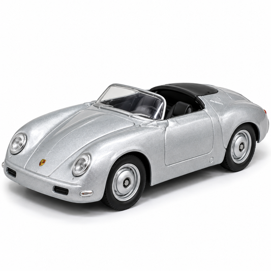 Welly 1:64 Porsche 356 Speedster Silver Die-Cast Model Car