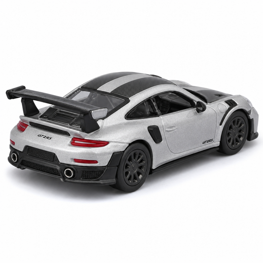 Bburago 1:64 Porsche 911 GT2 RS Silver Die-Cast Model Car – Detailed Collectible Porsche Sports Car Replica for Diecast Collectors & Display