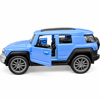 Road Burners Metal Racers 1:39 Scale Die-Cast SUV Toy Car – Blue Off-Road Model with Pull-Back Action, Openable Doors & Metal Body for Kids Ages 3+