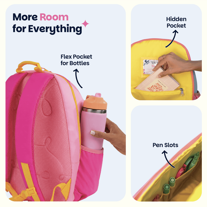 Basil Pixie Dash Kids School Backpack 18–20L | 40cm Unicorn School Bag with Posture Support, Wide Straps & Chest Strap