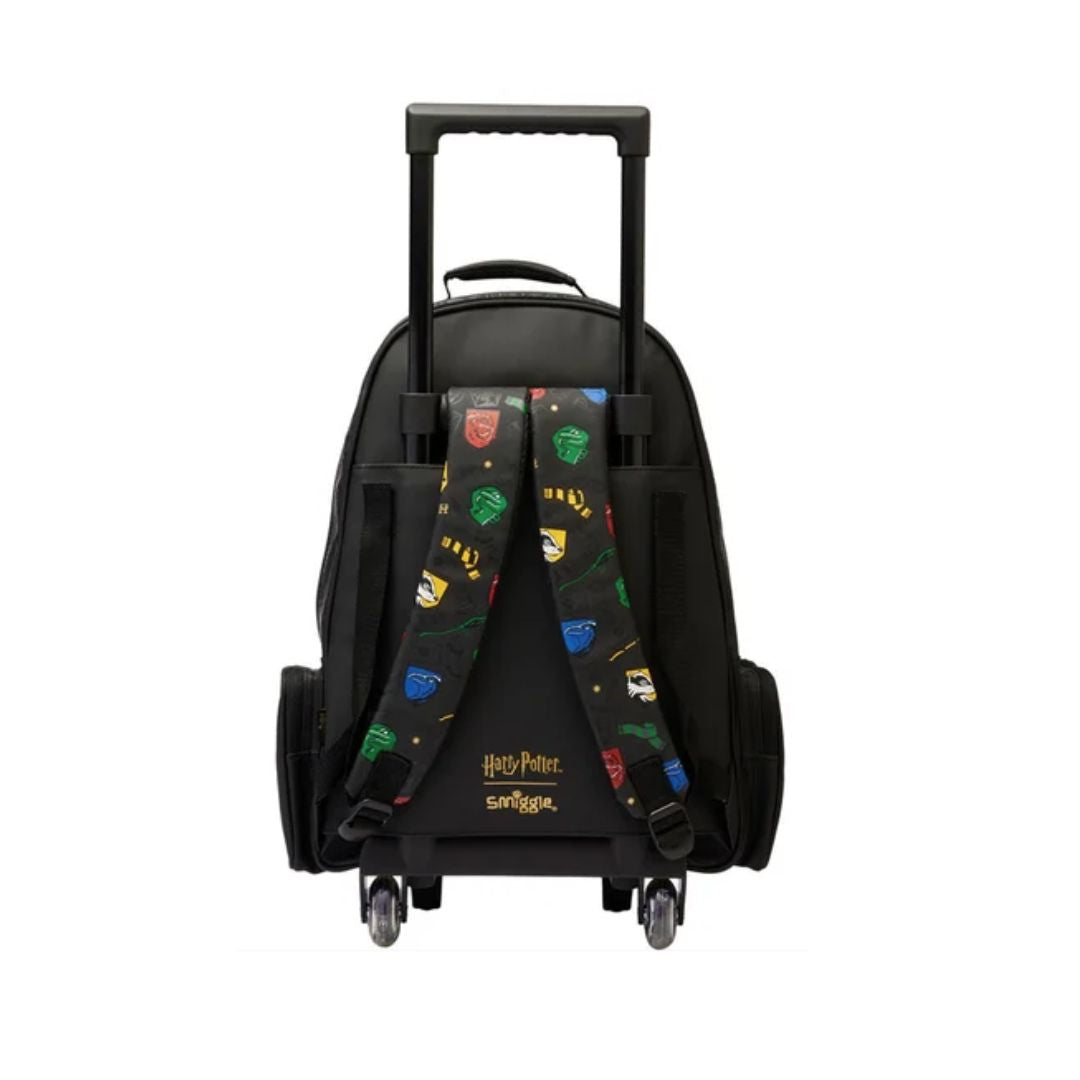 Smiggle Harry Potter Hogwarts Trolley Backpack for Kids (18 Inch) – Rolling School Bag with Wheels & Handle
