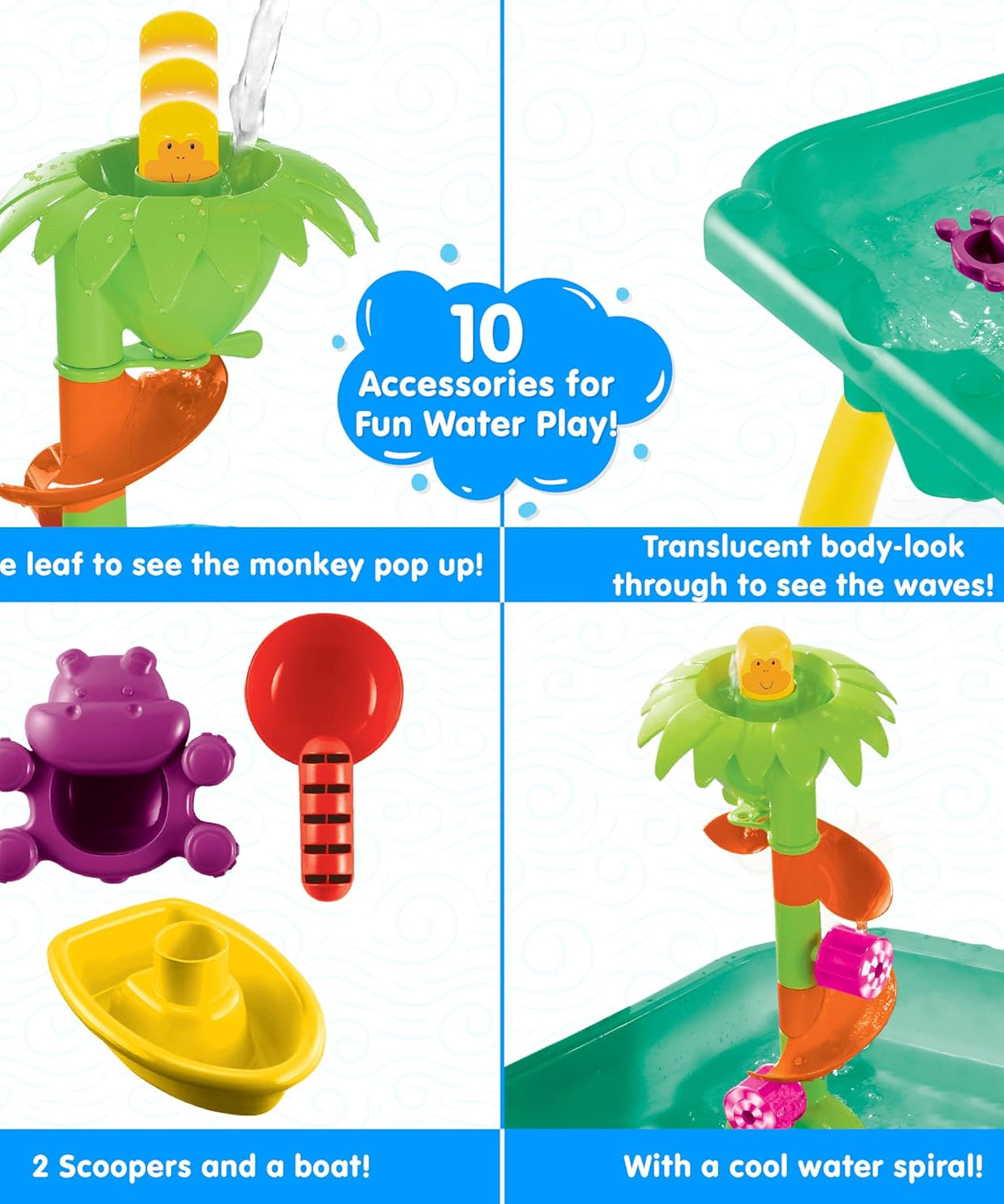 Funskool Giggles Splash n Fun Water Play Table | Interactive Kids Water Table with 10 Accessories | Educational Outdoor Toy for Toddlers 18M+