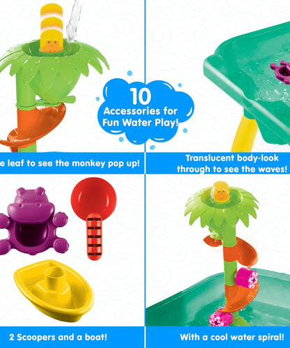 Funskool Giggles Splash n Fun Water Play Table | Interactive Kids Water Table with 10 Accessories | Educational Outdoor Toy for Toddlers 18M+