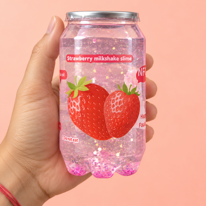 Fruit Milkshake Glitter Slime with Fruit Charm – Strawberry, Peach or Watermelon, 1 Random Piece