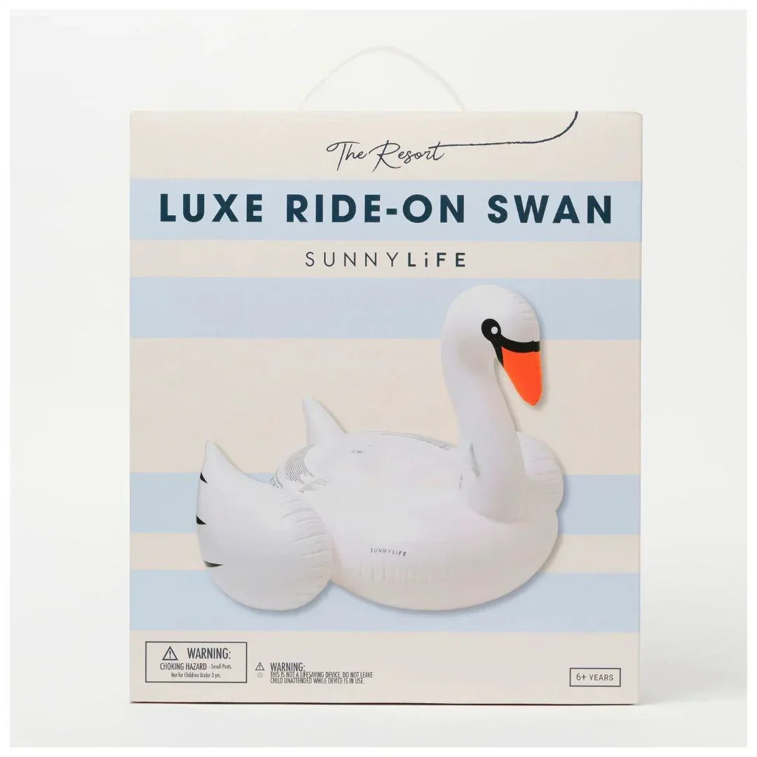 SUNNYLiFE The Resort Original Luxe Ride-On Float Swan - Jaiman Toys