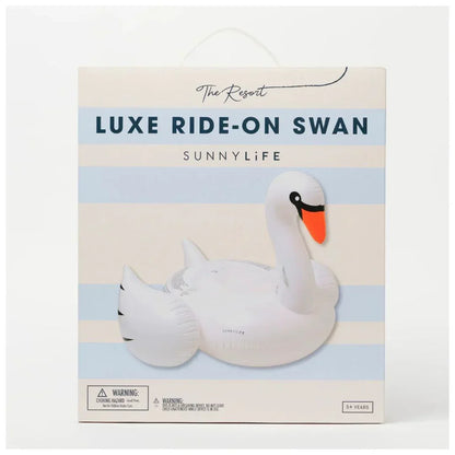 SUNNYLiFE The Resort Original Luxe Ride-On Float Swan - Jaiman Toys
