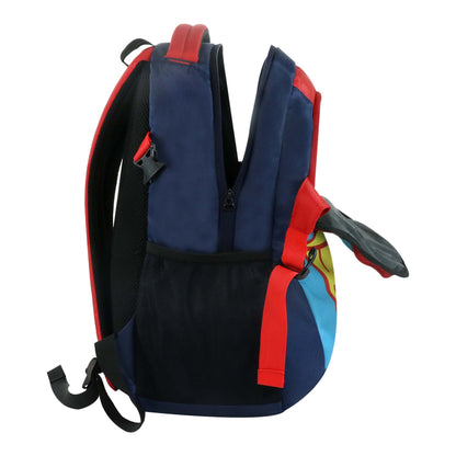 Smily Kiddos Super Hero Kids School Backpack 18 Inch – Blue & Red Multi-Compartment School Bag for Boys