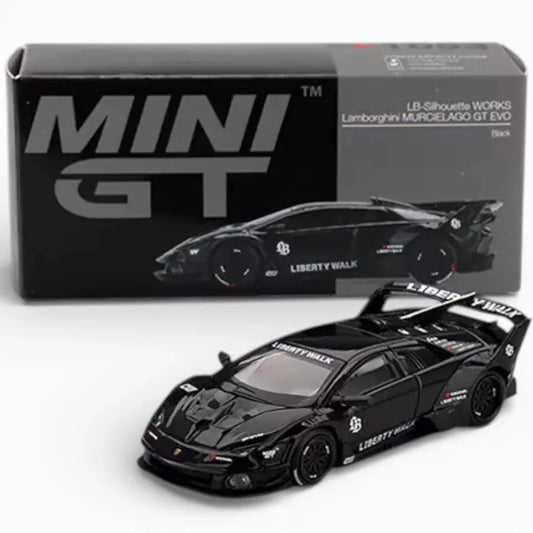 Mini GT 1:64 Lamborghini LB-Silhouette WORKS Murciélago GT Diecast Model | Liberty Walk Black Edition