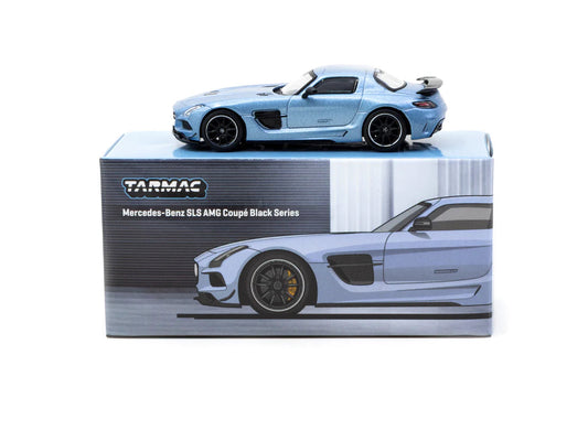 Tarmac Works GLOBAL64 1:64 Mercedes-Benz SLS AMG Coupé Black Series Matte Blue Diecast Model Car (T64G-027-MB)