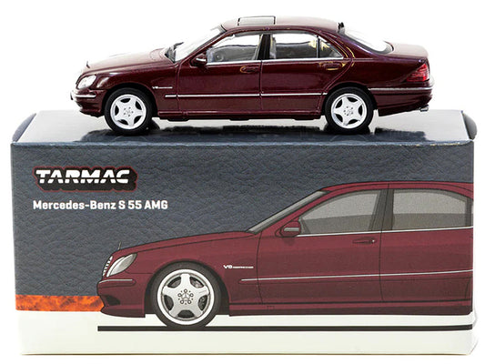 Tarmac Works 1:64 GLOBAL64 Mercedes-Benz S 55 AMG Bordeaux Red Metallic T64G-072-BO