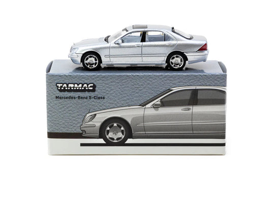 Tarmac Works GLOBAL64 1:64 Mercedes-Benz S-Class Brilliant Silver Metallic Diecast Model Car (T64G-072-SL)