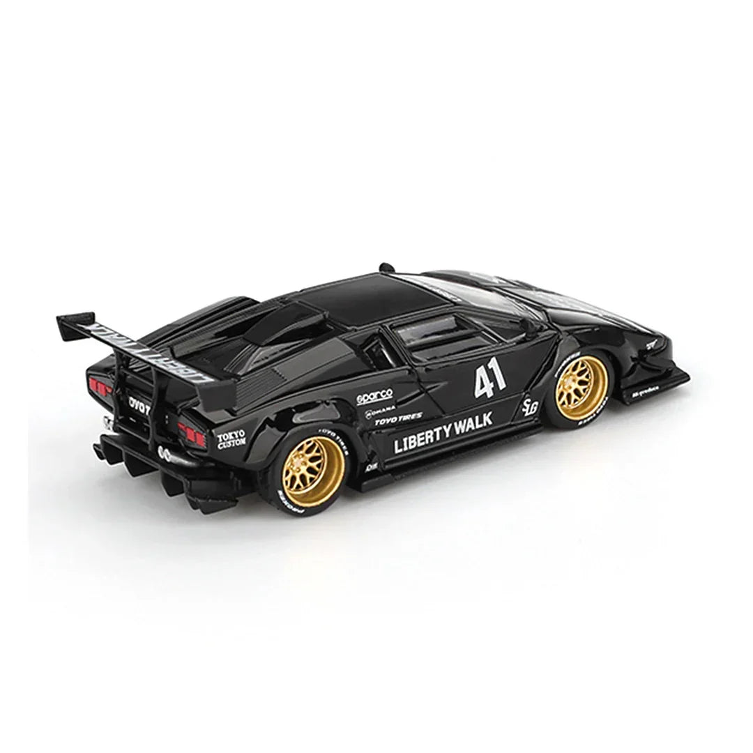 Mini GT 1;64 Lamborghini Countach LB-WORKS Black (Blister) + Porsche 911 Dakar Uncle Rally LHD – Set of 2 Diecast Cars
