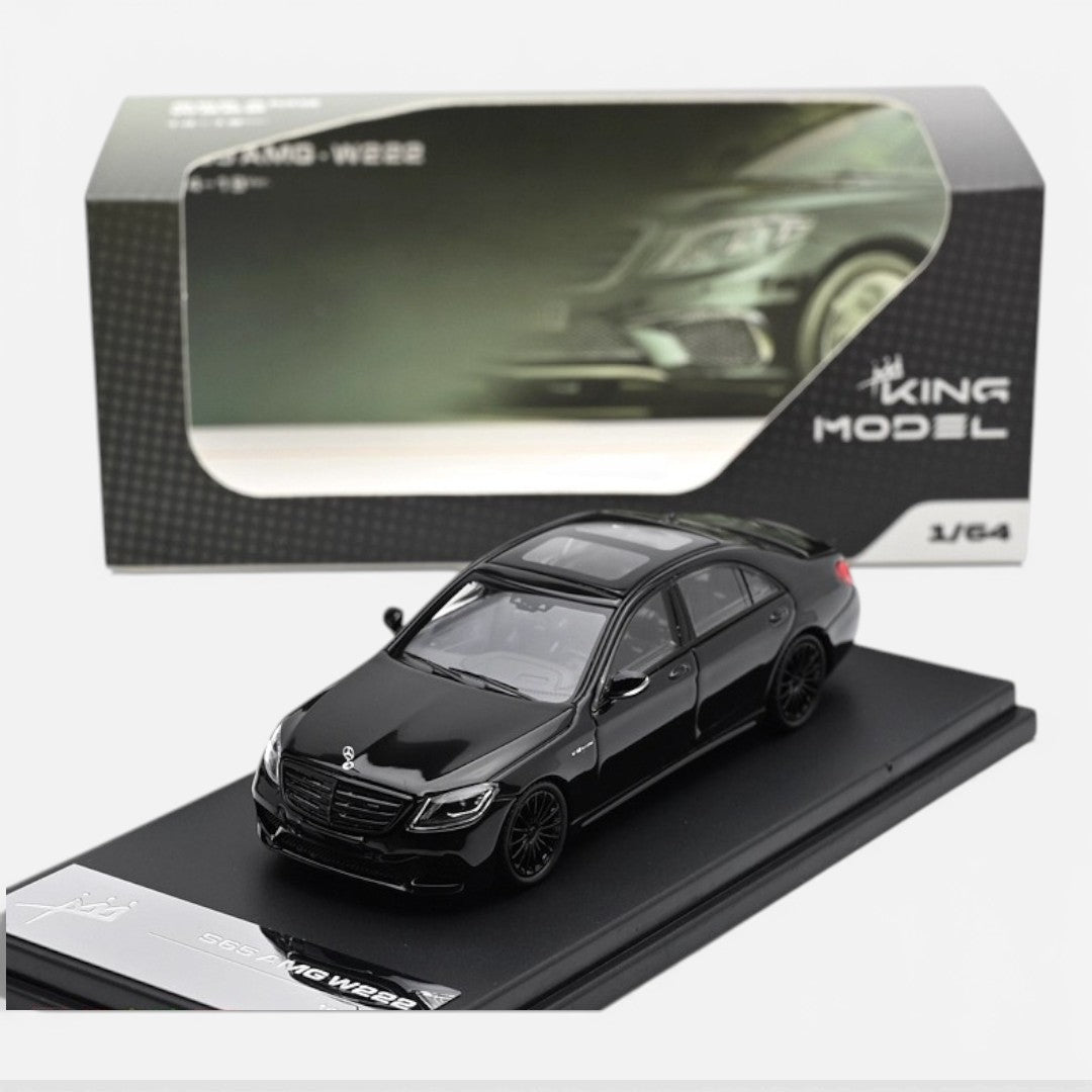 King Model 1:64 Mercedes-Benz S65 AMG Luxury Sedan Diecast Model Car – Metallic Blue