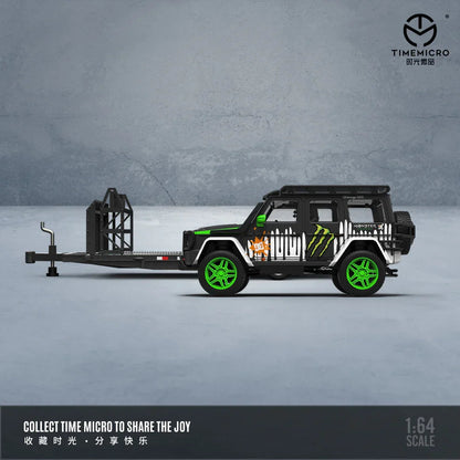 Time Micro 1:64 G550 Devil’s Claw Trailer Edition Diecast Model Car with Car Carrier Trailer