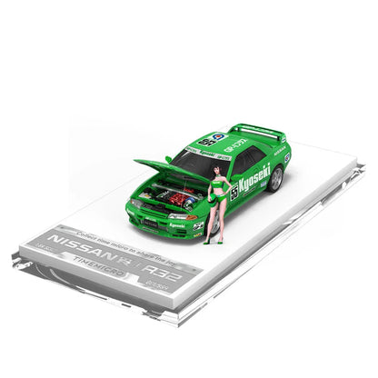 Time Micro 1:64 Scale  Nissan Skyline GT-R R32 Green No.55 Figure Edition Diecast Model Car | Premium Metal Collector Car | Opening Hood & Collector Figure Included | Limited Edition | 14+