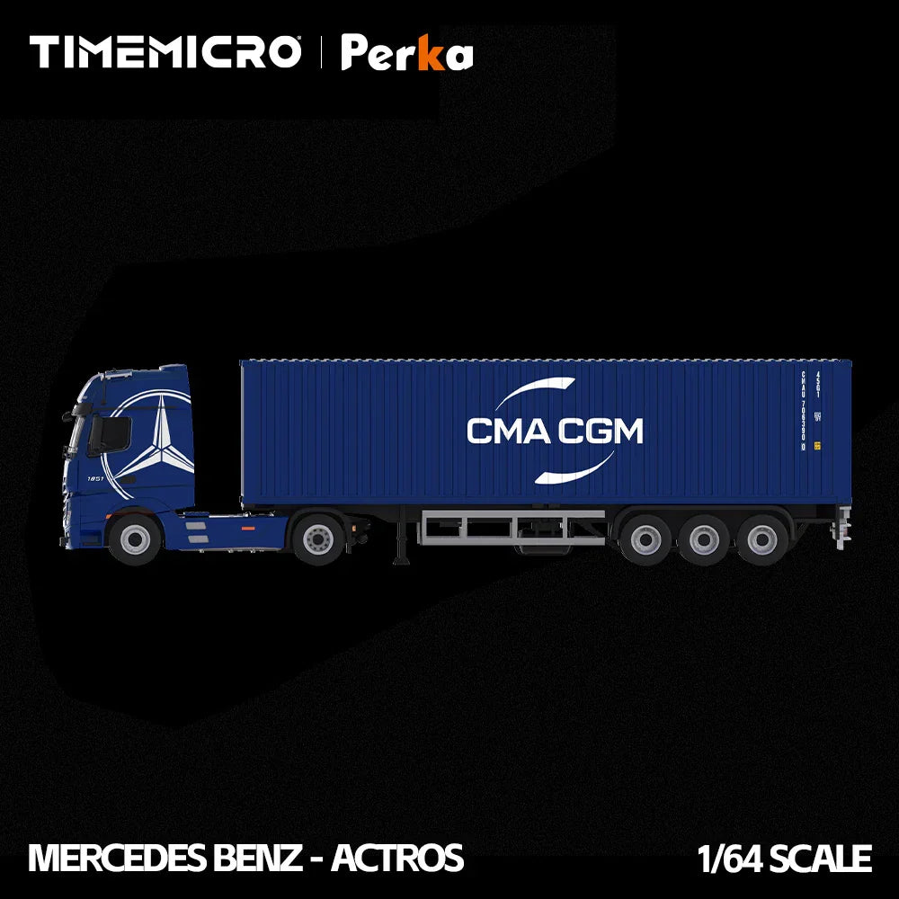 Time Micro 1:64 Mercedes-Benz Actros Container Truck | ONE & CMA CGM Variants | Diecast Model | 2 Colour Variants